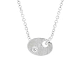0.06ct 14k White Gold Diamond Oval Necklace